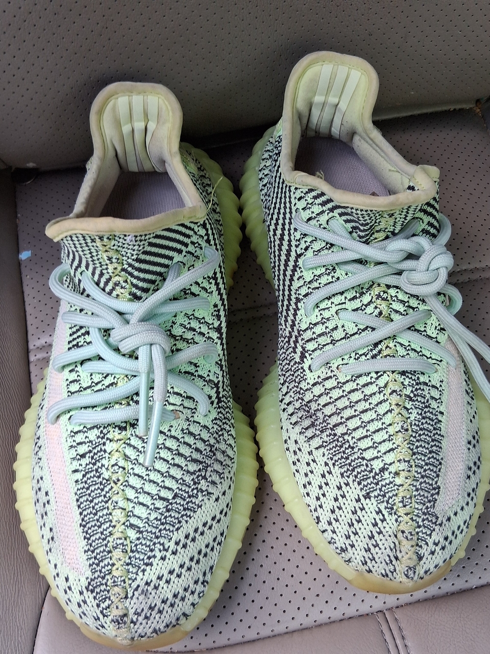 adidas Women's Mint Green and Black Knit Lace-Up Sneakers